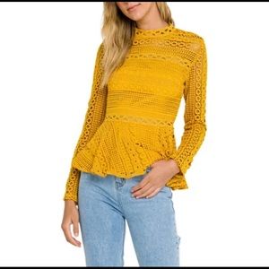 Endless Rose Crochet Lace Peplum Top